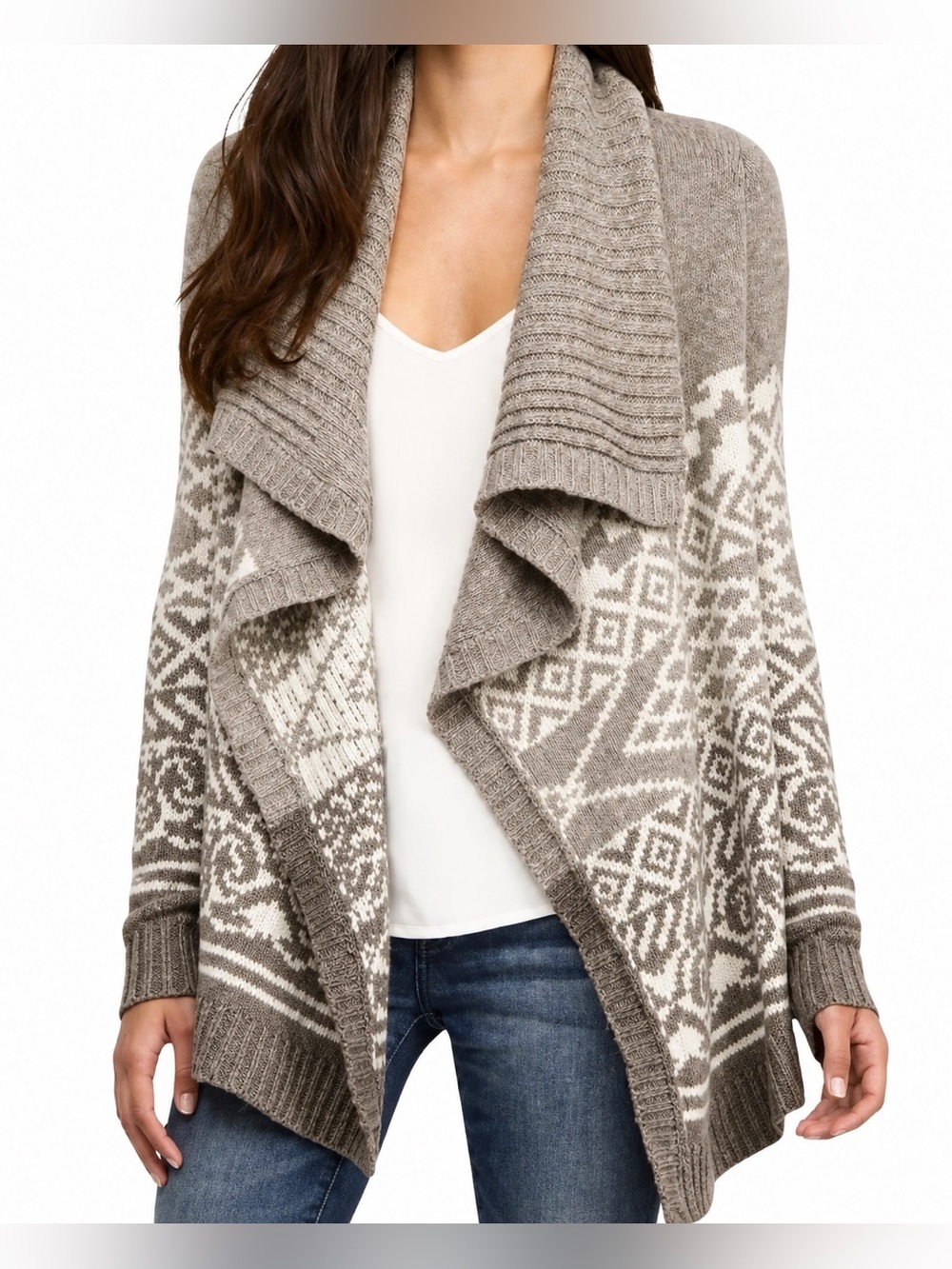 Abercrombie & Fitch fair isle waterfall cardigan, small